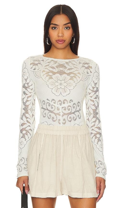 Free People Wild Roses Top in White by FREE PEOPLE