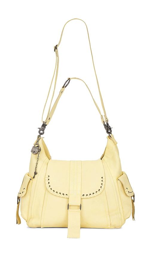 Free People Wtf Leigh Distressed Hobo Bag in Lemon by FREE PEOPLE