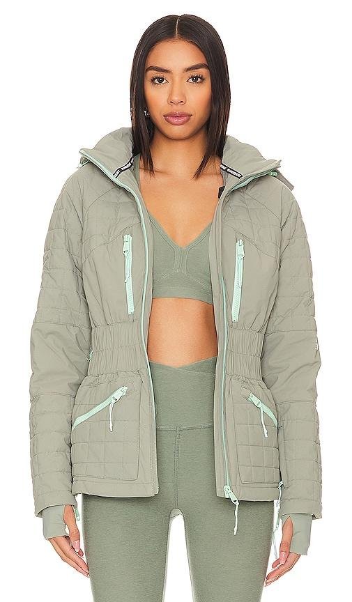 Free People X FP Movement All Prepped Ski Jacket In Greyed Olive in Sage by FREE PEOPLE