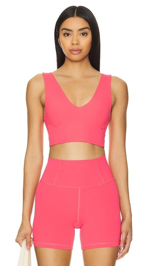 Free People X FP Movement Never Better Crop Cami In Electric Sunset in Pink by FREE PEOPLE