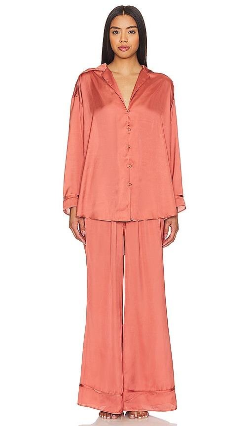 Free People X Intimately FP Dreamy Days Solid Pj Set in Pink by FREE PEOPLE