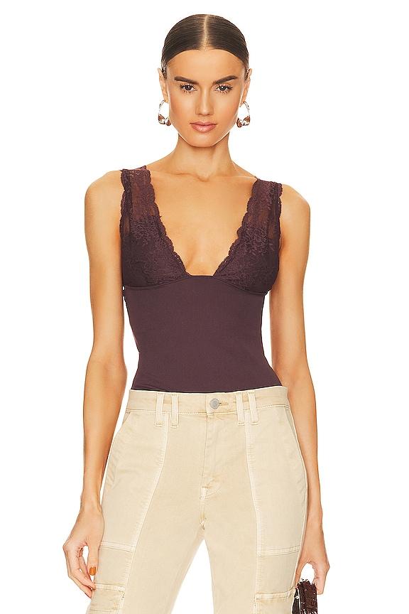 Free People X Intimately FP Power Play Cami in Brown by FREE PEOPLE