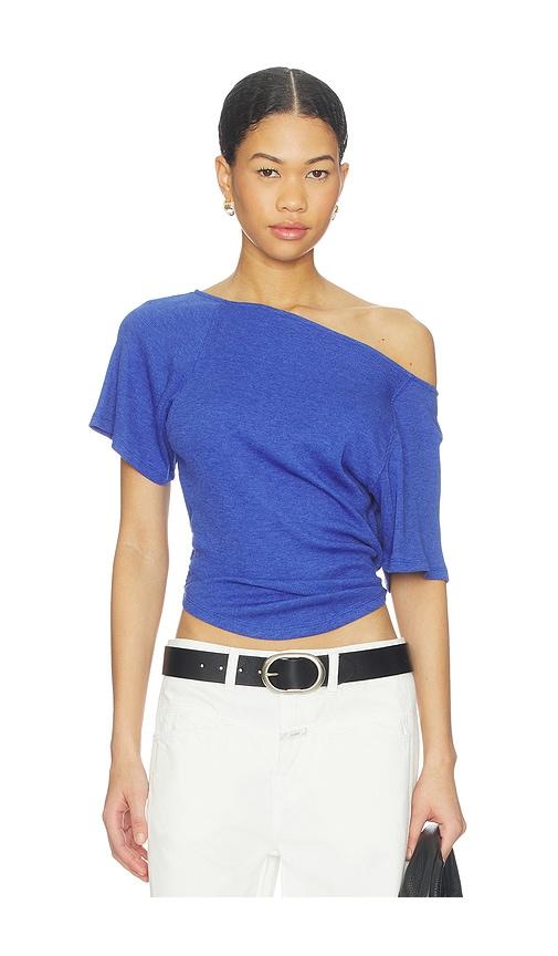Free People X Lucy Off The Shoulder Tee in Blue by FREE PEOPLE