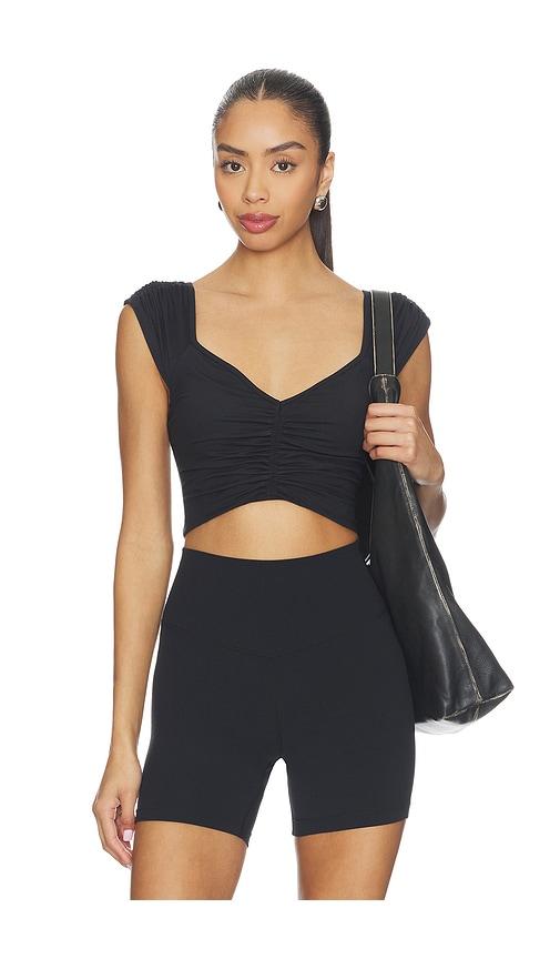 Free People x FP Movement Breathe Deeper Cami Top in Black by FREE PEOPLE