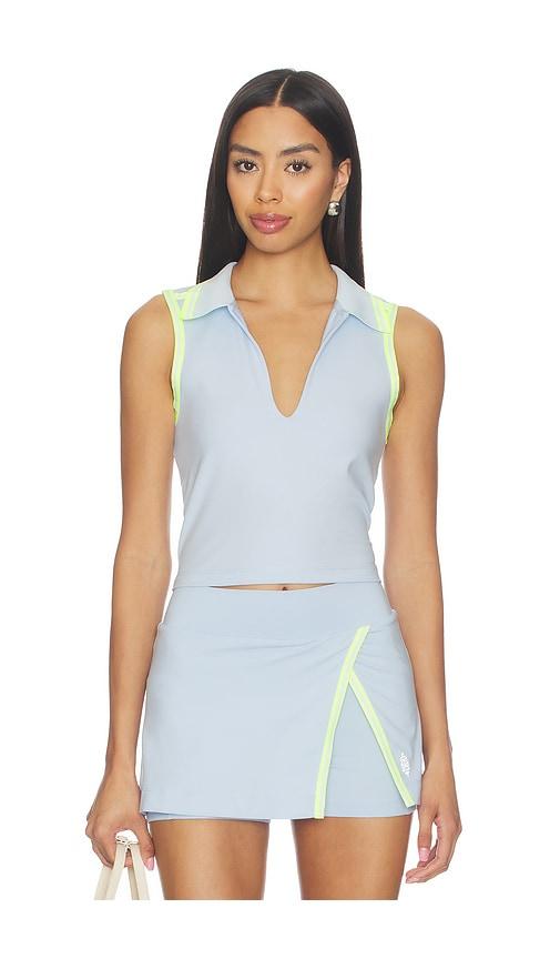 Free People x FP Movement Forehand Polo Top in Baby Blue by FREE PEOPLE