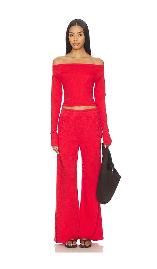 Free People x FP Movement Go To Long Sleeve Set in Red by FREE PEOPLE