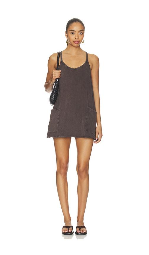Free People x FP Movement Hot Shot Mini Romper Dress in Chocolate by FREE PEOPLE