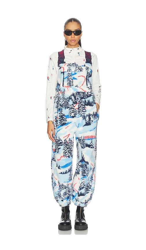 Free People x FP Movement Printed Hit The Slopes Salopette Jumpsuit in Blue,White by FREE PEOPLE Free People x FP Movement Printed Hit The Slopes Salopette Jumpsuit in Blue,White by FREE PEOPLE