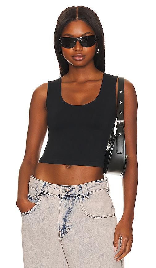 Free People x Intimately FP Clean Lines Muscle Cami In Black in Black by FREE PEOPLE