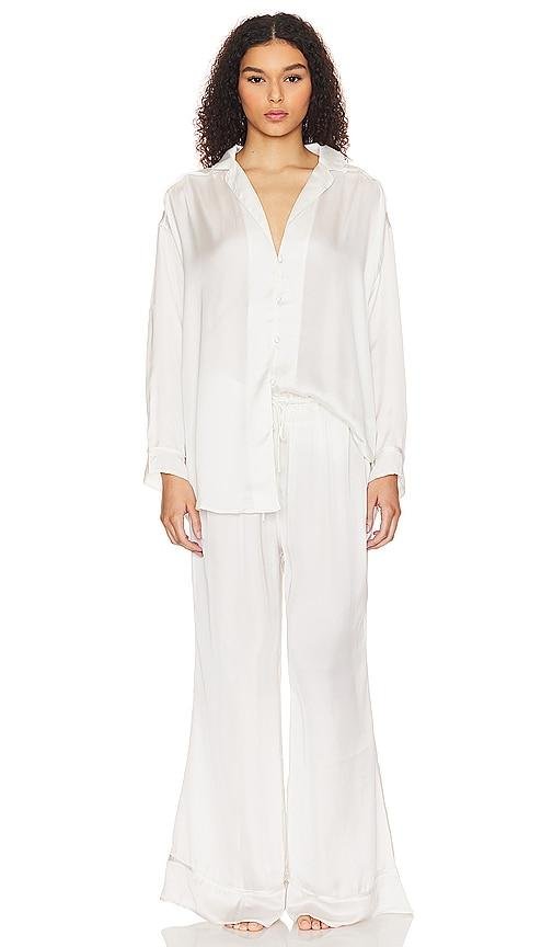 Free People x Intimately FP Dreamy Days Solid Pj In Ivory in White by FREE PEOPLE