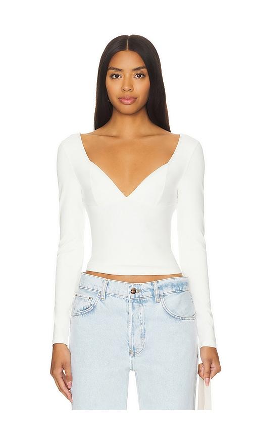 Free People x Intimately FP Duo Corset Long Sleeve Cami In Ivory in Ivory by FREE PEOPLE
