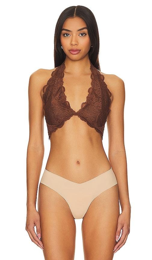 Free People x Intimately FP Last Dance Lace Halter In Umber Earth in Brown by FREE PEOPLE