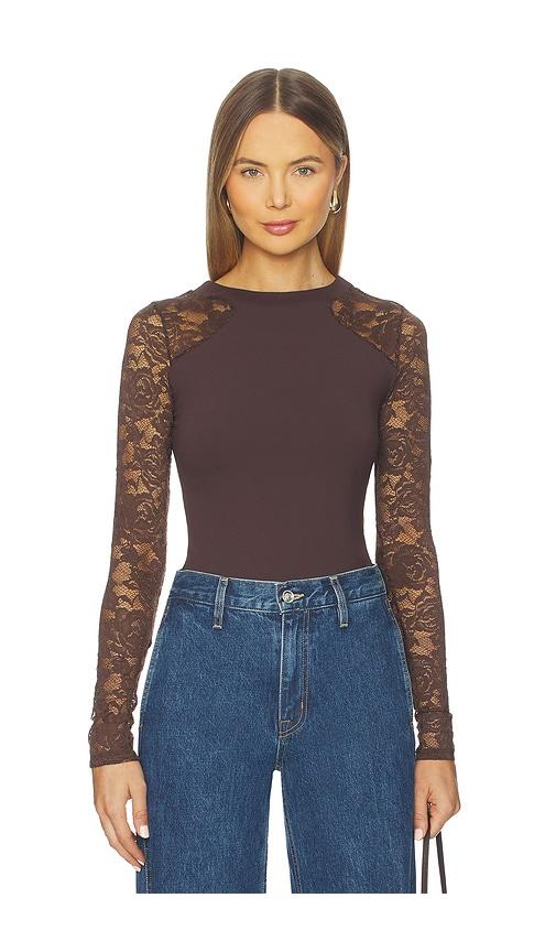 Free People x Intimately FP No Excuses Long Sleeve In Hot Fudge in Brown by FREE PEOPLE