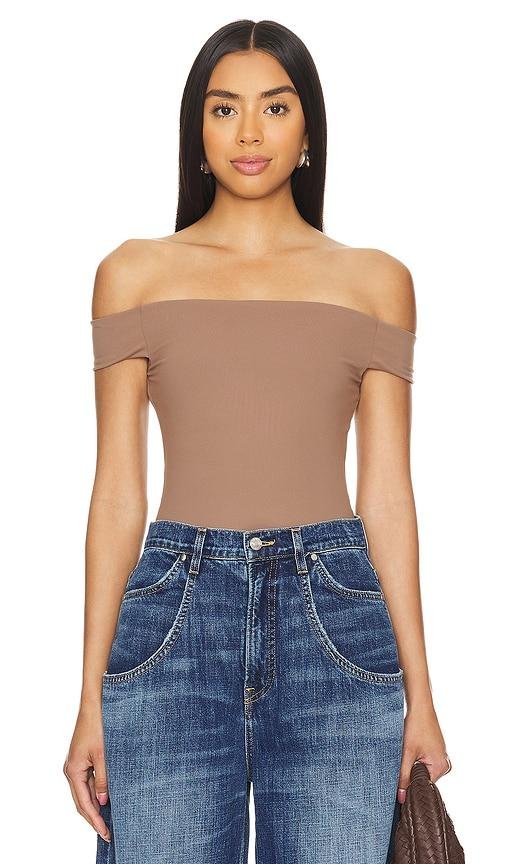 Free People x Intimately FP Off To The Races Bodysuit in Tan by FREE PEOPLE