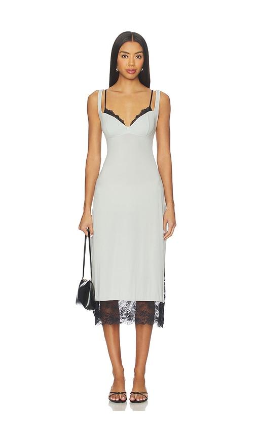 Free People x Intimately FP Party Crasher Midi Slip Dress in Grey by FREE PEOPLE