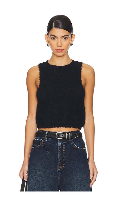 Free People x Intimately FP Warm Fluff Crop Top in Black by FREE PEOPLE