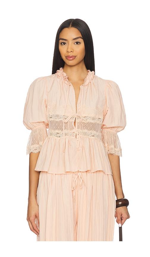 Free People x Intimately Forever Young Bed Jacket in Peach by FREE PEOPLE
