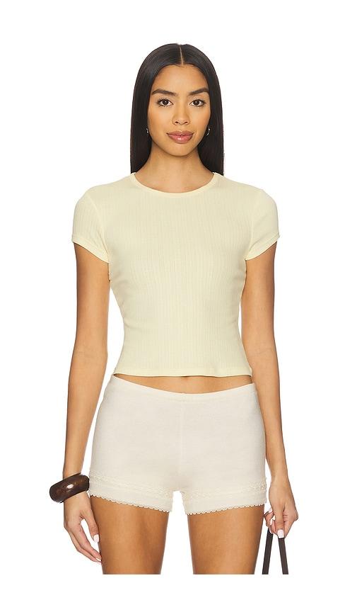 Free People x Intimately Wait A Minute Baby Tee in Yellow by FREE PEOPLE