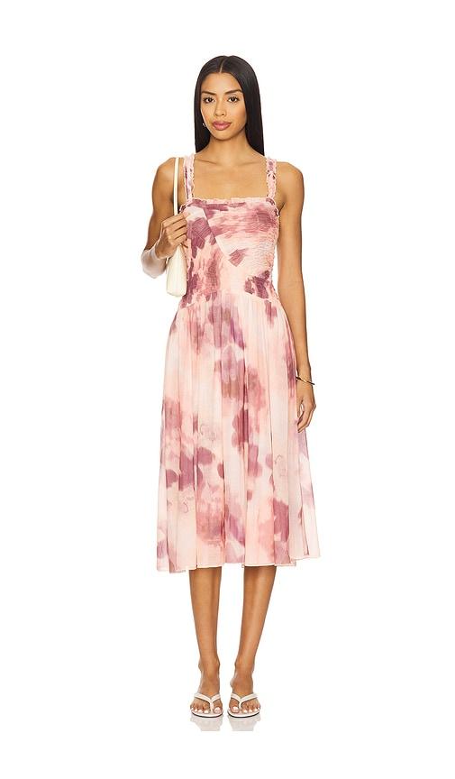Free People x REVOLVE Tessa Smocked Midi Dress in Pink by FREE PEOPLE Free People x REVOLVE Tessa Smocked Midi Dress in Pink by FREE PEOPLE