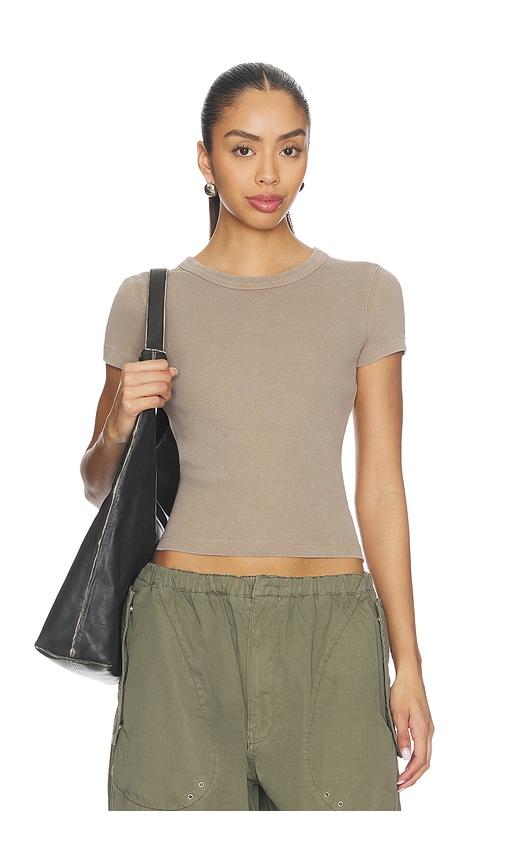 Free People x We The Free Atlas Crew Tee in Brown by FREE PEOPLE