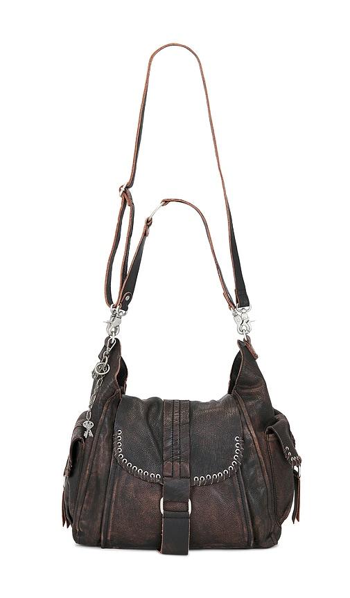 Free People x We The Free Leigh Distressed Hobo Bag in Chocolate by FREE PEOPLE