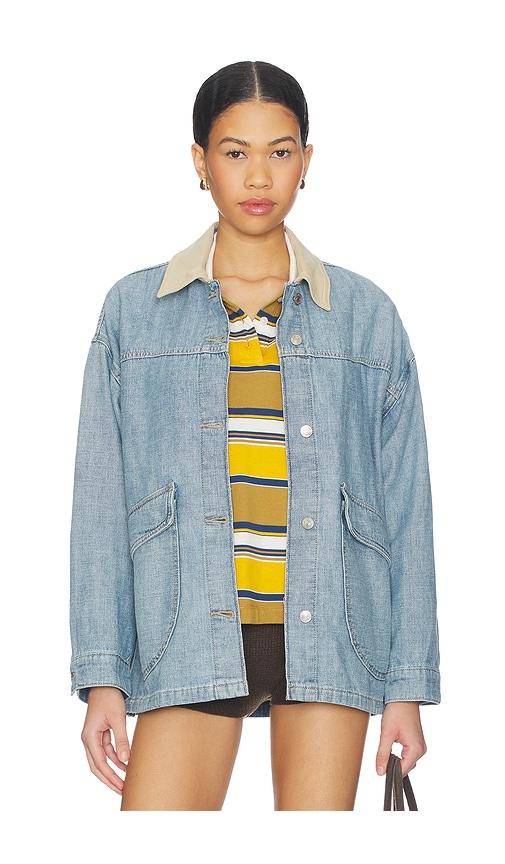 Free People x We The Free Lemon Denim Jacket in Denim-Light by FREE PEOPLE