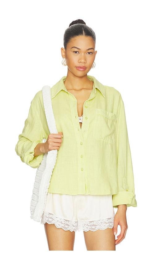 Free People x We The Free Linen Laurel Top in Yellow by FREE PEOPLE