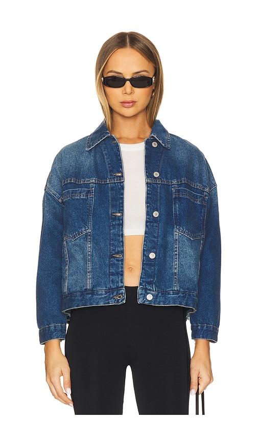 Free People x We The Free Opal Swing Denim Jacket in Blue by FREE PEOPLE
