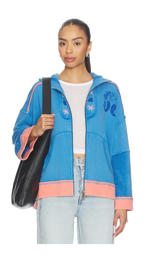 Free People x We The Free Seashell Cardi in Blue by FREE PEOPLE
