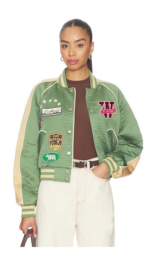 Free People x We The Free Star Power Souvenir Jacket in Green by FREE PEOPLE