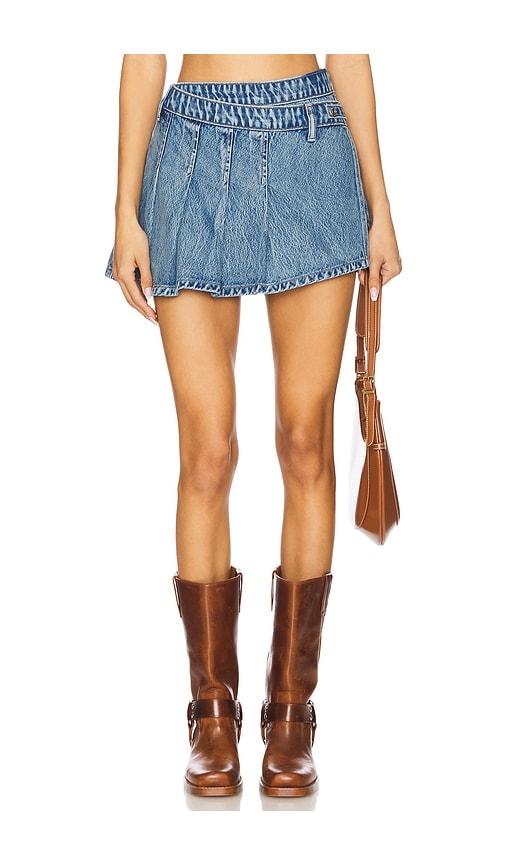 Free People x We The Free Stephie Denim Skort in Blue by FREE PEOPLE
