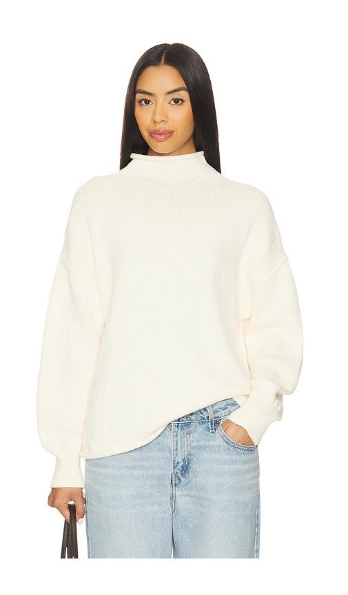 Free People x We The Free Torres Roll Neck Sweater In Sugar Swizzle in Ivory by FREE PEOPLE