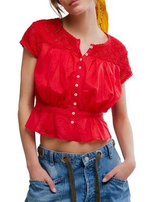Gemma Embroidered Top by FREE PEOPLE