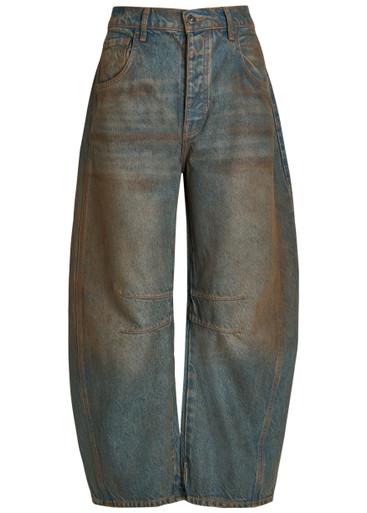 Good Luck barrel-leg jeans by FREE PEOPLE