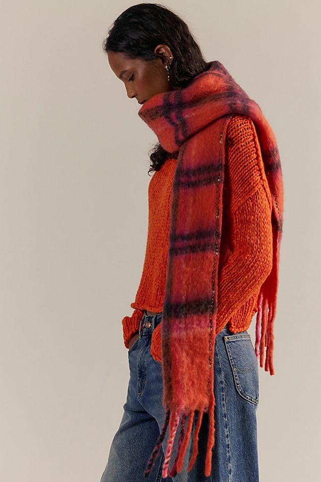Highland Plaid Skinny Scarf by FREE PEOPLE
