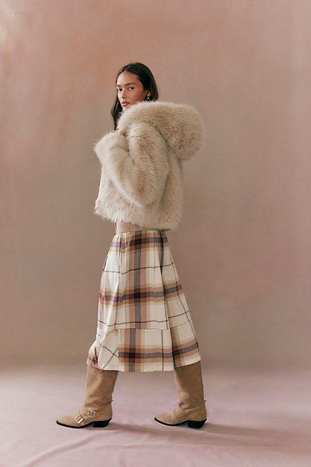 Ivy Puckered Plaid Crop Culotte Pants by FREE PEOPLE