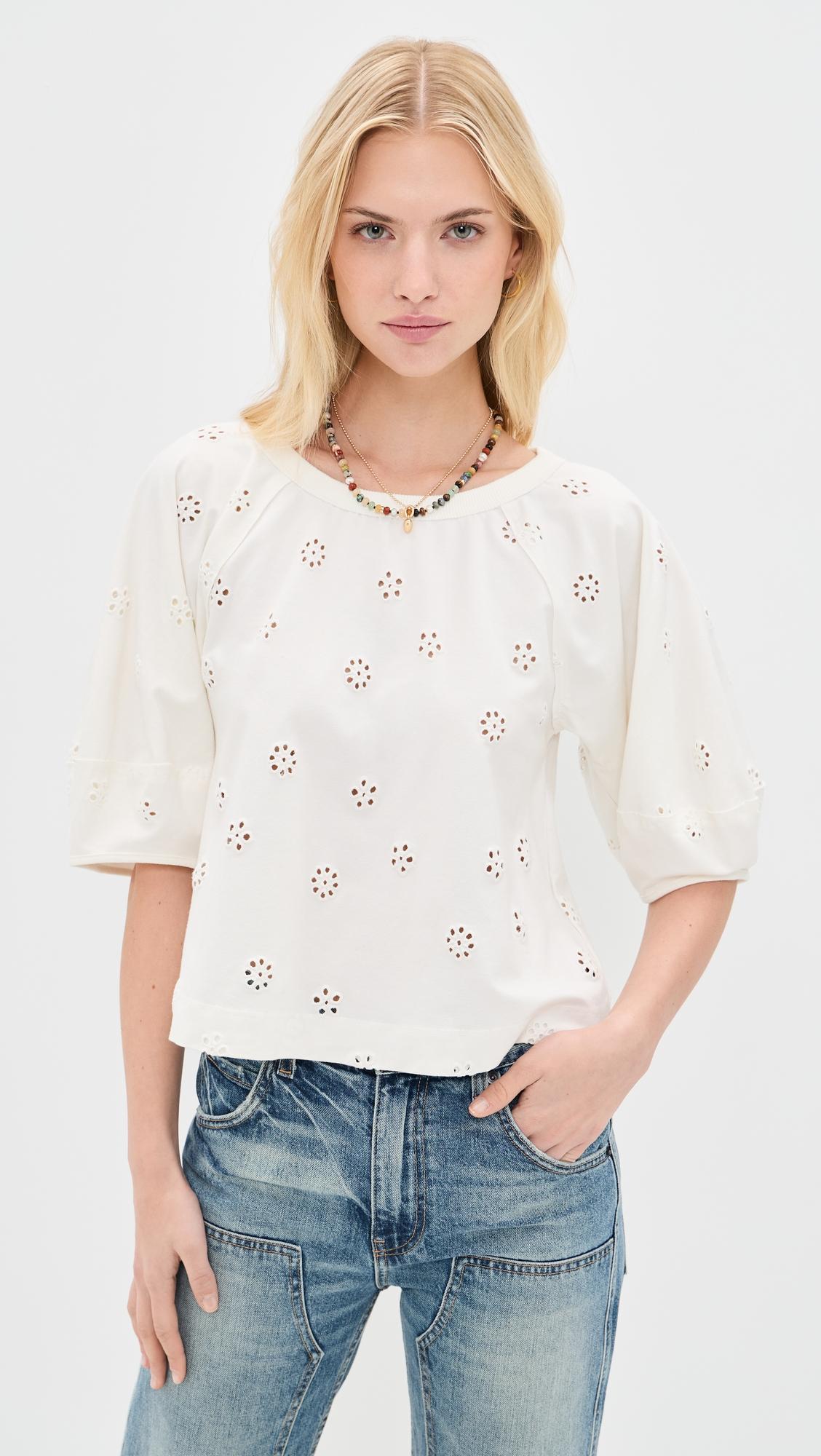Jessie Eyelet Tee by FREE PEOPLE