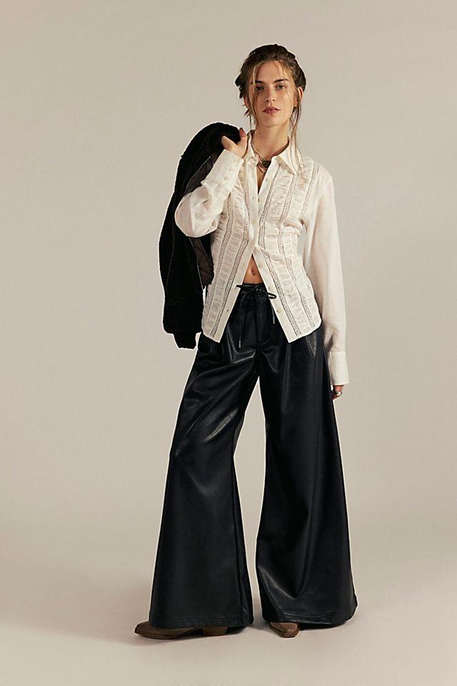 Julien Wide Leg Vegan Leather Pants by FREE PEOPLE