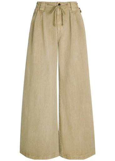 Julien wide-leg cotton-twill trousers by FREE PEOPLE