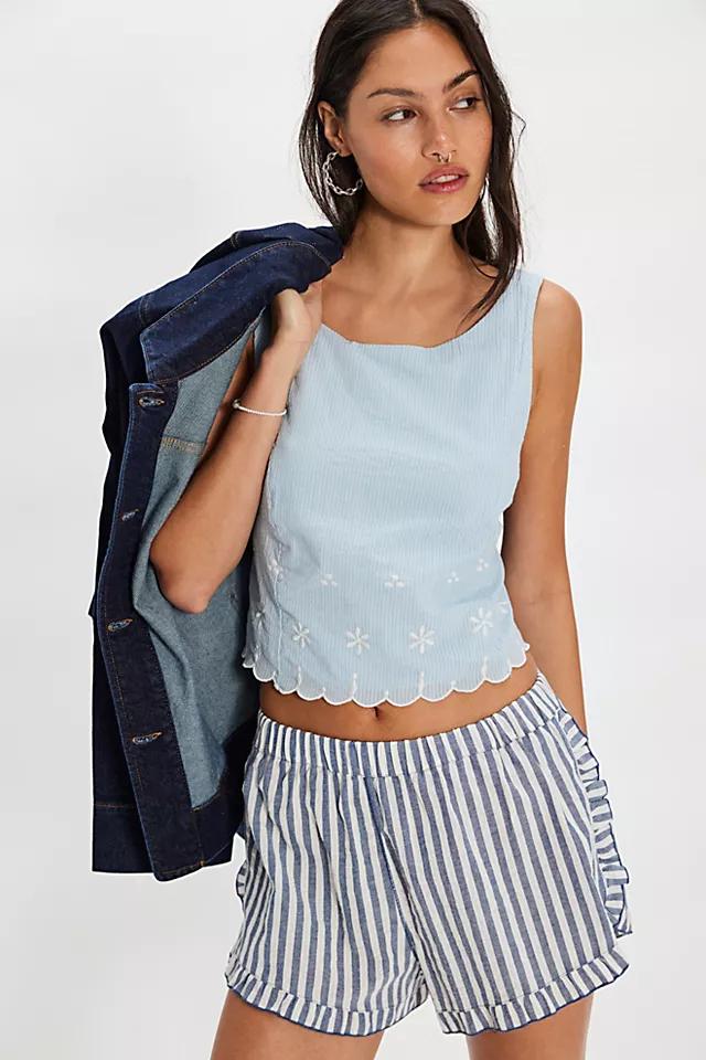 Kayla Solid Embroidered Top by FREE PEOPLE