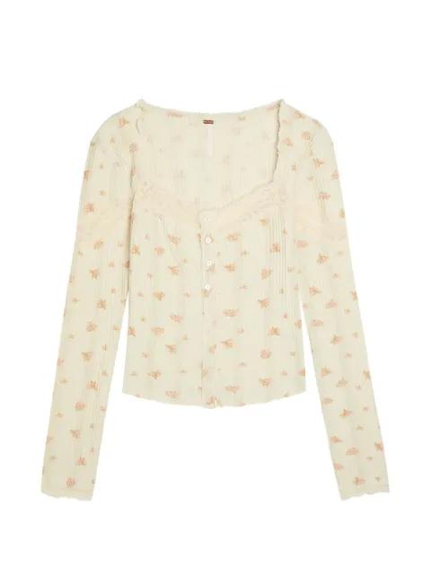 Let's Party Cardi floral-print top by FREE PEOPLE