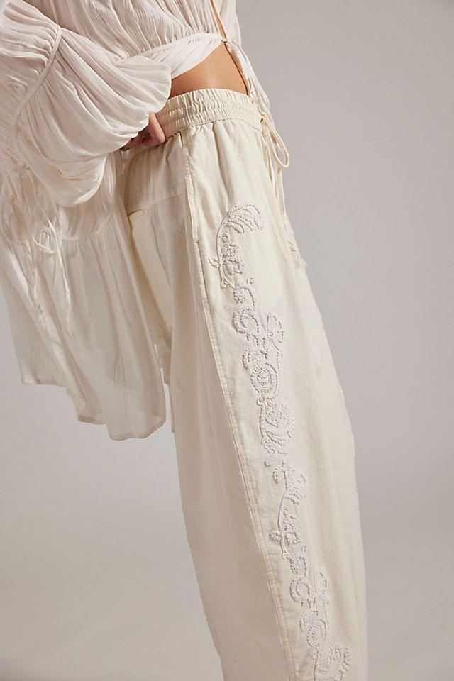 Lex Embroidered Pull-On Barrel Pants by FREE PEOPLE