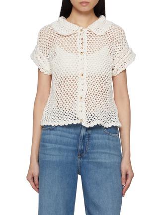 Lily Crochet Cotton Top by FREE PEOPLE