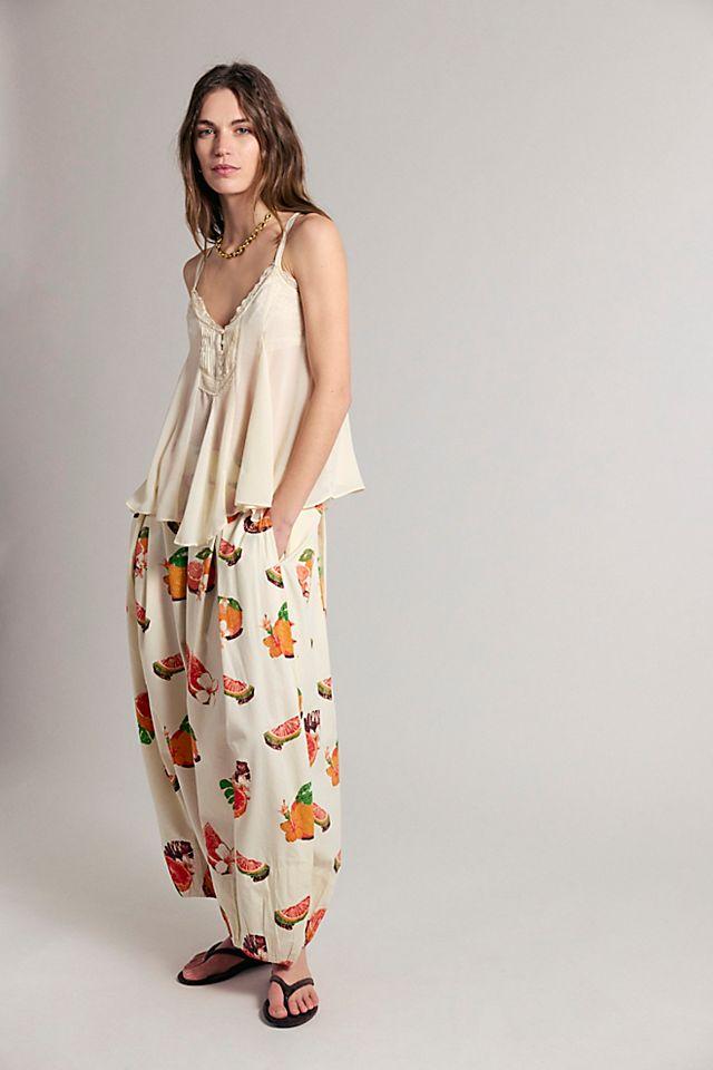 Moonflower Printed Pull-On Balloon Pants by FREE PEOPLE