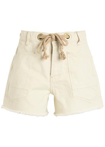 Moxie drawstring denim shorts by FREE PEOPLE