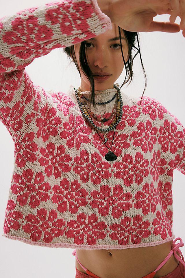 Opal Rollneck Knit Patterned Sweater by FREE PEOPLE