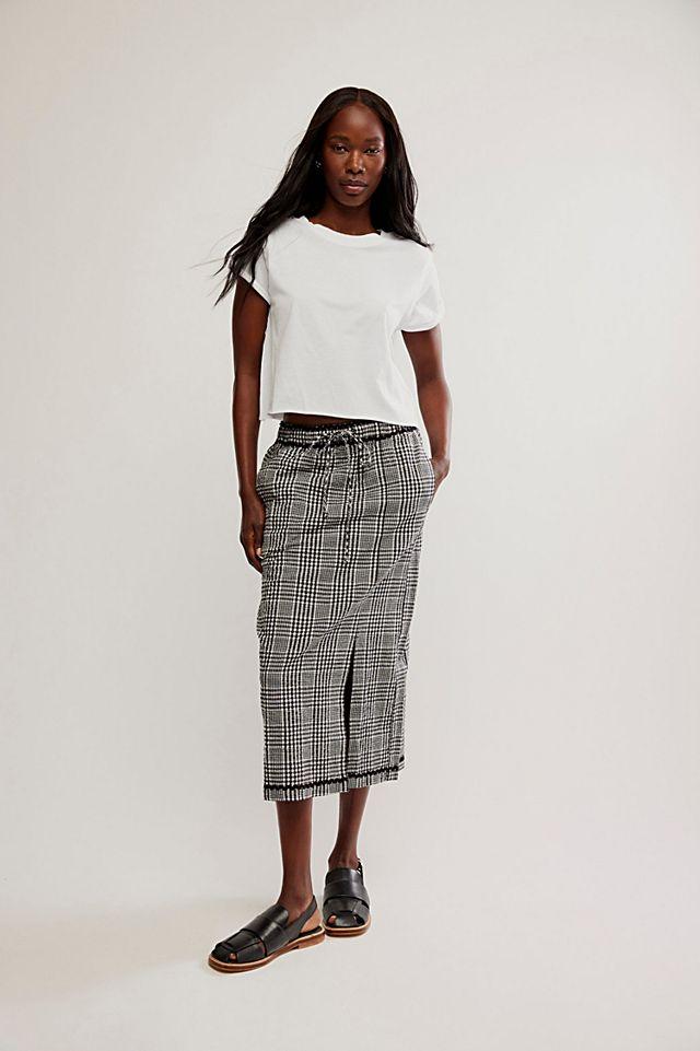 Penelope Gingham Midi Skirt by FREE PEOPLE