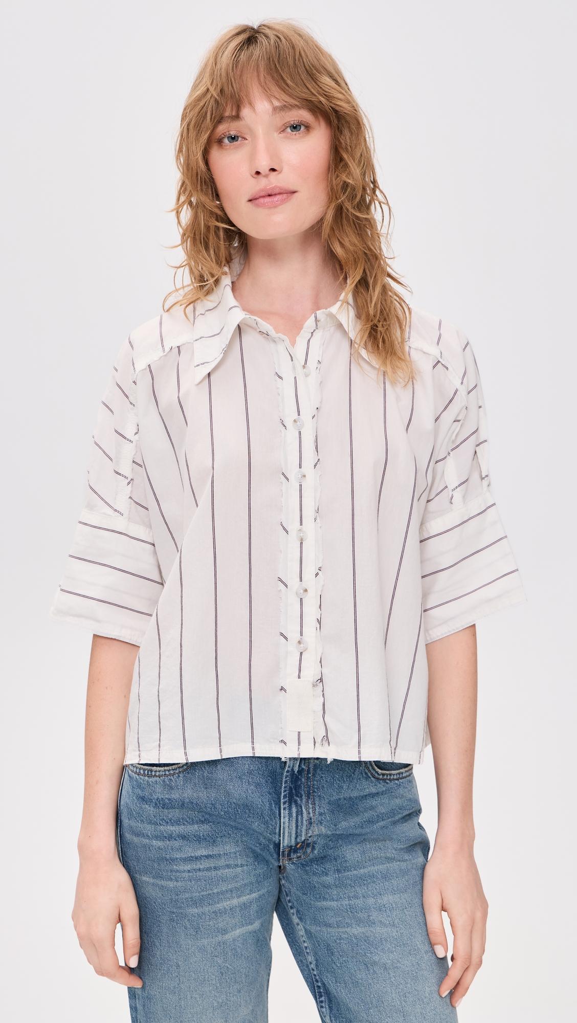Seaside Stripe Button Down Shirt by FREE PEOPLE