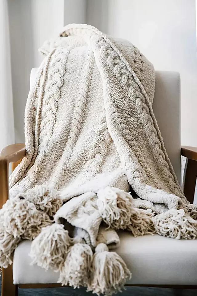 Sunday Citizen Braided Pom Pom Throw by FREE PEOPLE