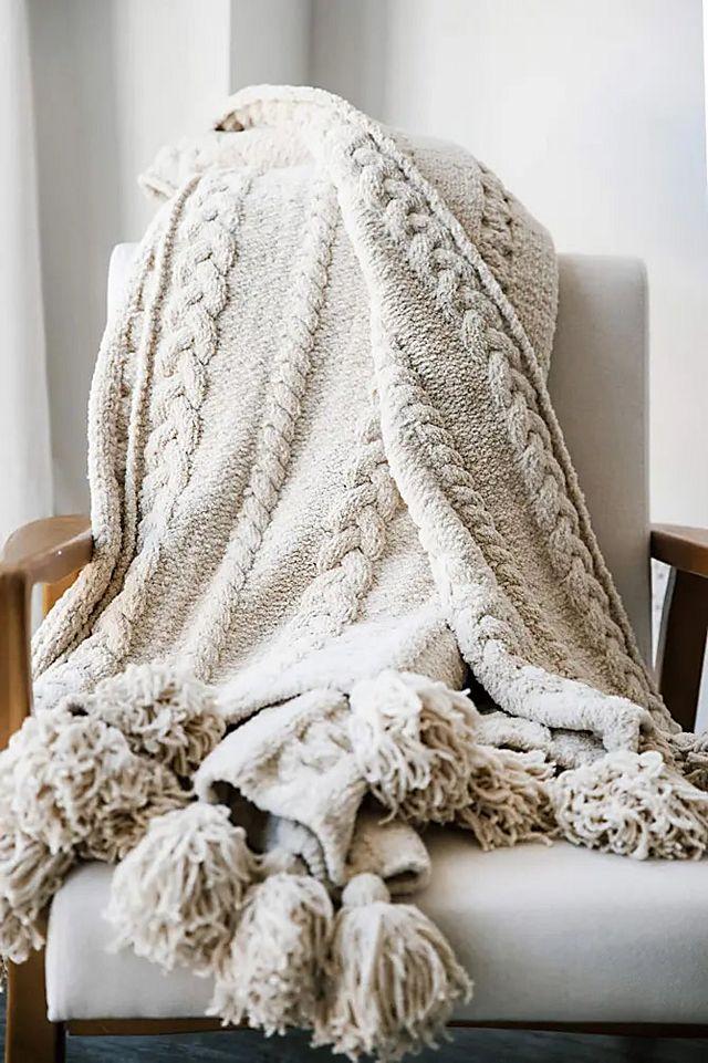 Sunday Citizen Braided Pom Pom Throw by FREE PEOPLE